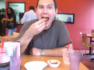 john enjoying the last samosa