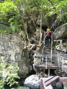 climbing Climbing to the top of Mae Koh to see the lagoon